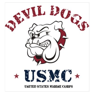 USMC - Devil Dogs red blue Poster